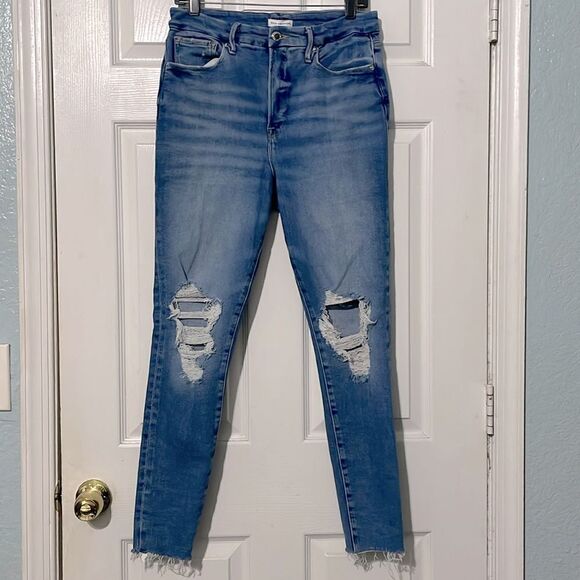 Good American Good Waist Skinny High Rise Jeans Indigo016 GW731T Size 12/31 - Picture 2 of 10